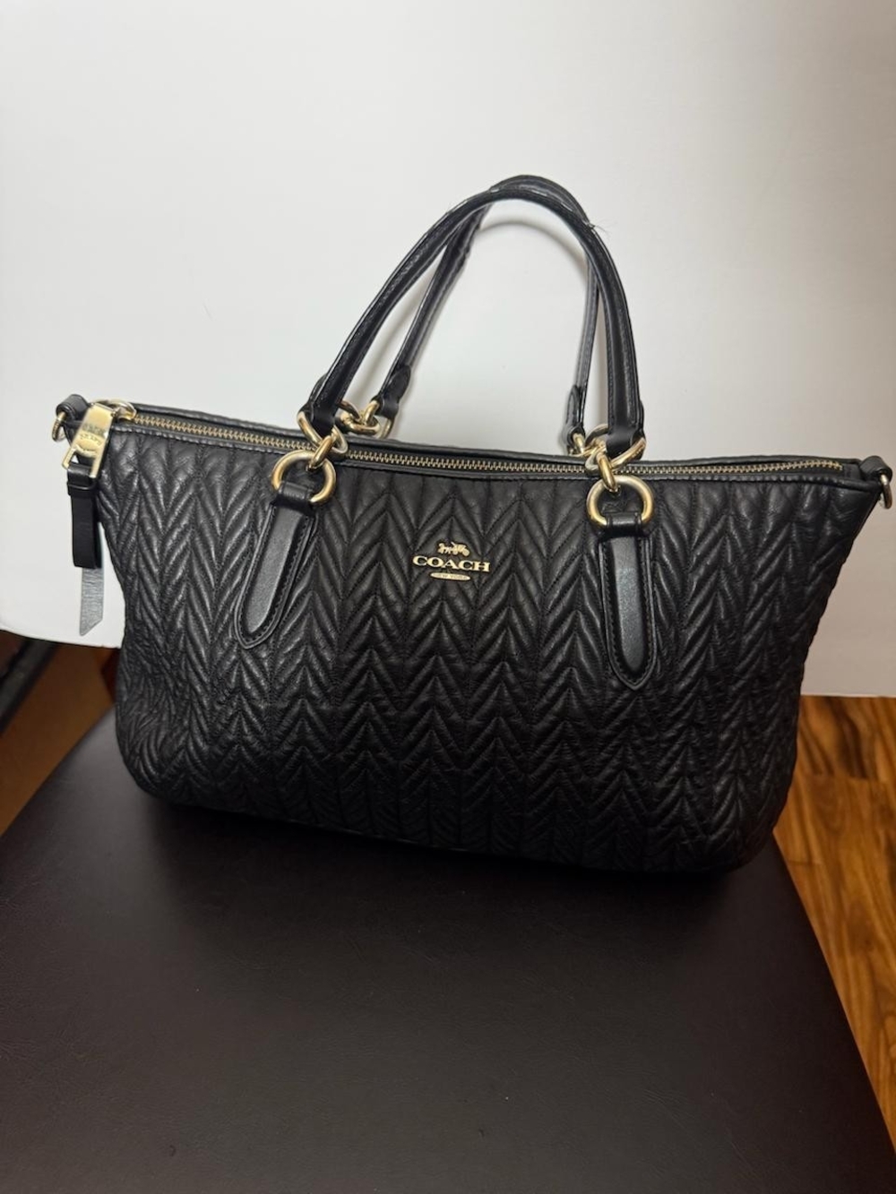 Coach Black Quilted Leather Purse